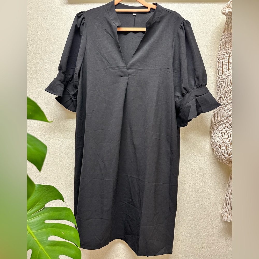T.J.Maxx Black Puff Sleeve Dress